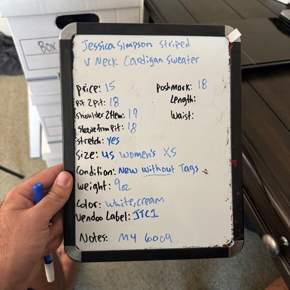 Jessica Simpson Striped V-Neck Cardigan Sweater US Women's XS - Picture 6 of 6